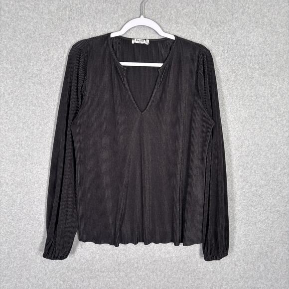 NA KD Pleated Blouse Small Flowy Puff Whimsigoth 90s Twee Quiet‎ Career Minimal - Picture 1 of 10